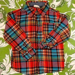 Crazy 8 Colorful, Plaid, Flannel Button-Down in size 3T